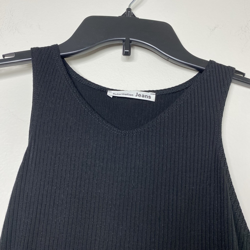 Reformation Jeans Women's Ribbed Bodysuit Black Size Medium - Picture 5 of 12